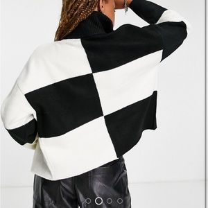 ASOS color block zip up sweater